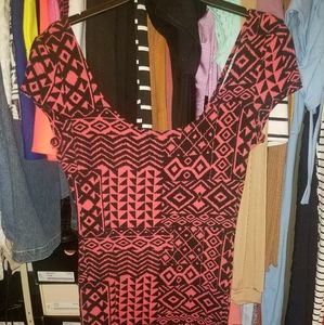 Tribal print bodycon mini dress